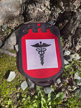 Load image into Gallery viewer, Medical Blood Bag and Blood Type Embroidered Keychain