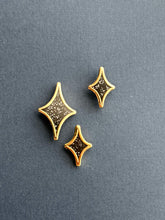 Load image into Gallery viewer, Black Sparkle Star Mini Pin Set
