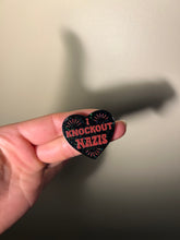 Load image into Gallery viewer, I Knockout Nazis Enamel Pin Glitter
