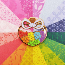Load image into Gallery viewer, Rainbow Pride Jar Enamel Pin
