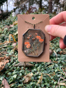 Dried Flower Locket Necklaces