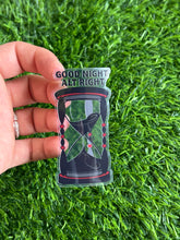 Load image into Gallery viewer, Good Night, Alt Right Sticker (gothic glass timer running out)
