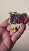 Load and play video in Gallery viewer, Pomegranate Empire Pearl Large Enamel Pin
