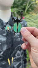 Load and play video in Gallery viewer, Moving Skull Beetle Pin and Bolo Tie
