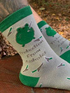 Stabby Assholes Frog Socks