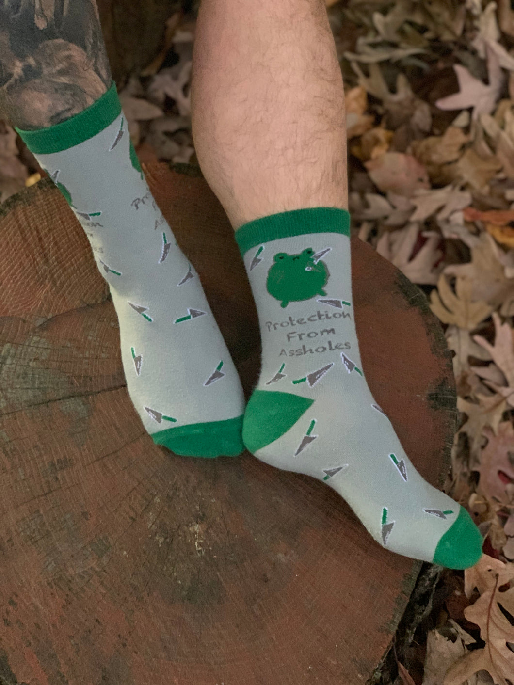 Stabby Assholes Frog Socks