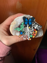Load image into Gallery viewer, Ribcage Moth Enamel Pin
