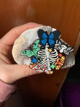 Load image into Gallery viewer, Ribcage Moth Enamel Pin
